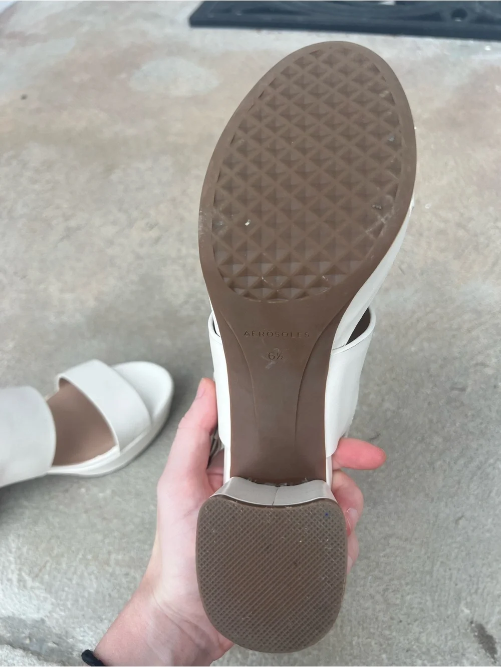 AEROSOLES Cream Platform Block Heel Sandals